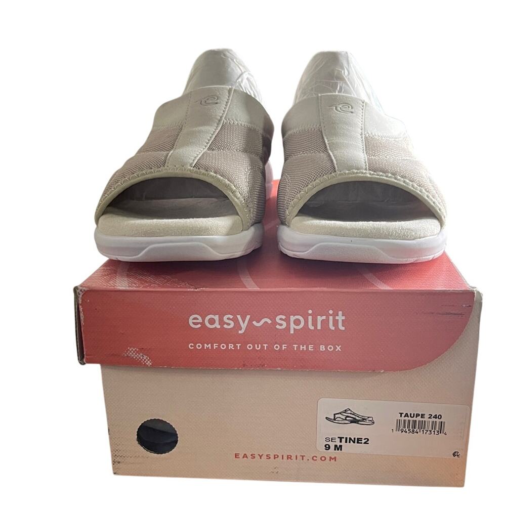 Easy Spirit Women's Tine 4 Slide Sandal, Taupe, 9 M US New